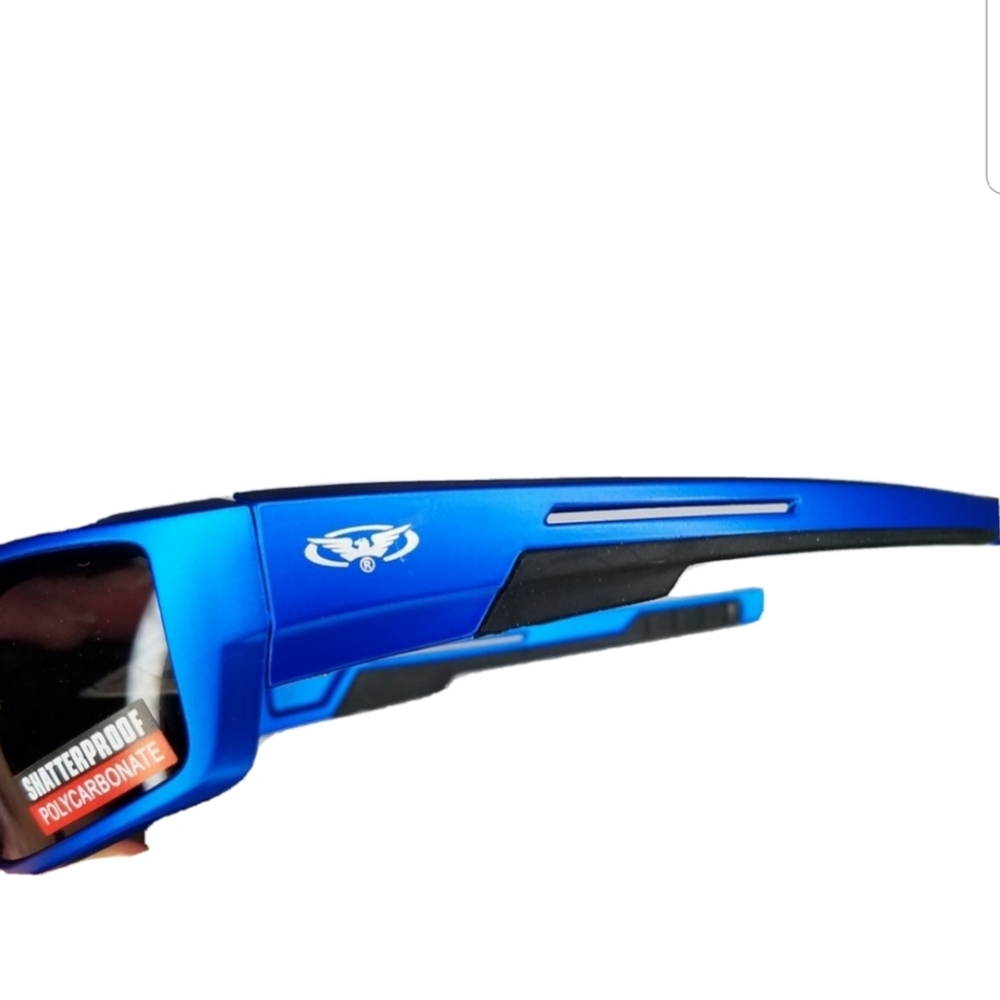 Blue Designer Motorcycle Riding Sunglasses Bin22 - Picture 2 of 16